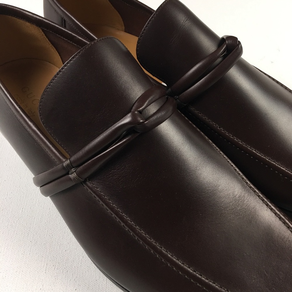 Gucci Men's Designer Black Leather Loafers 15.5 - Picture 3 of 7